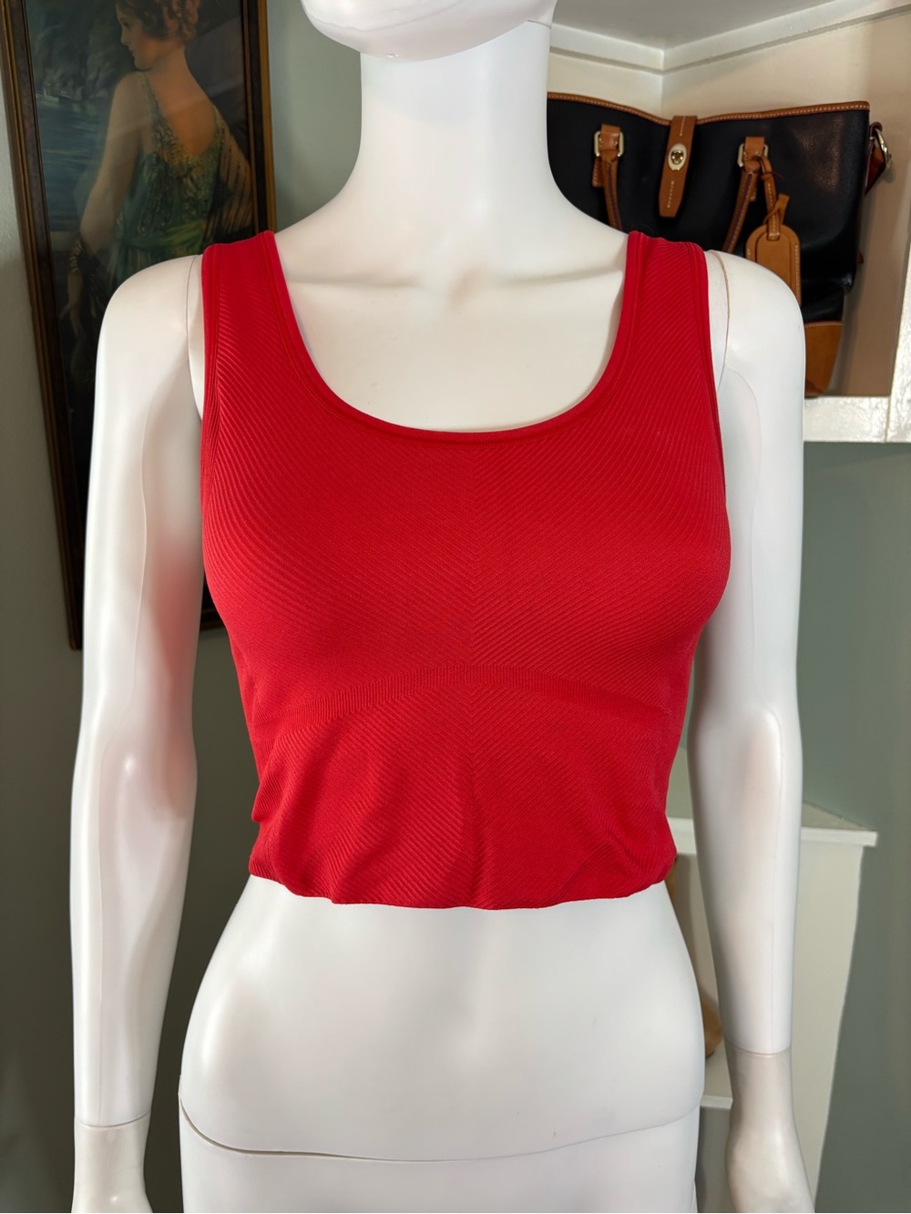 Red-Orange Crop Top Sports Bra Medium M